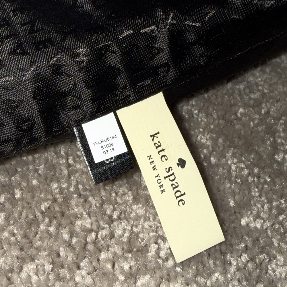 Kate Spade Gia Black Leather Zip Clutch Pouch 7x10 - Picture 3 of 4